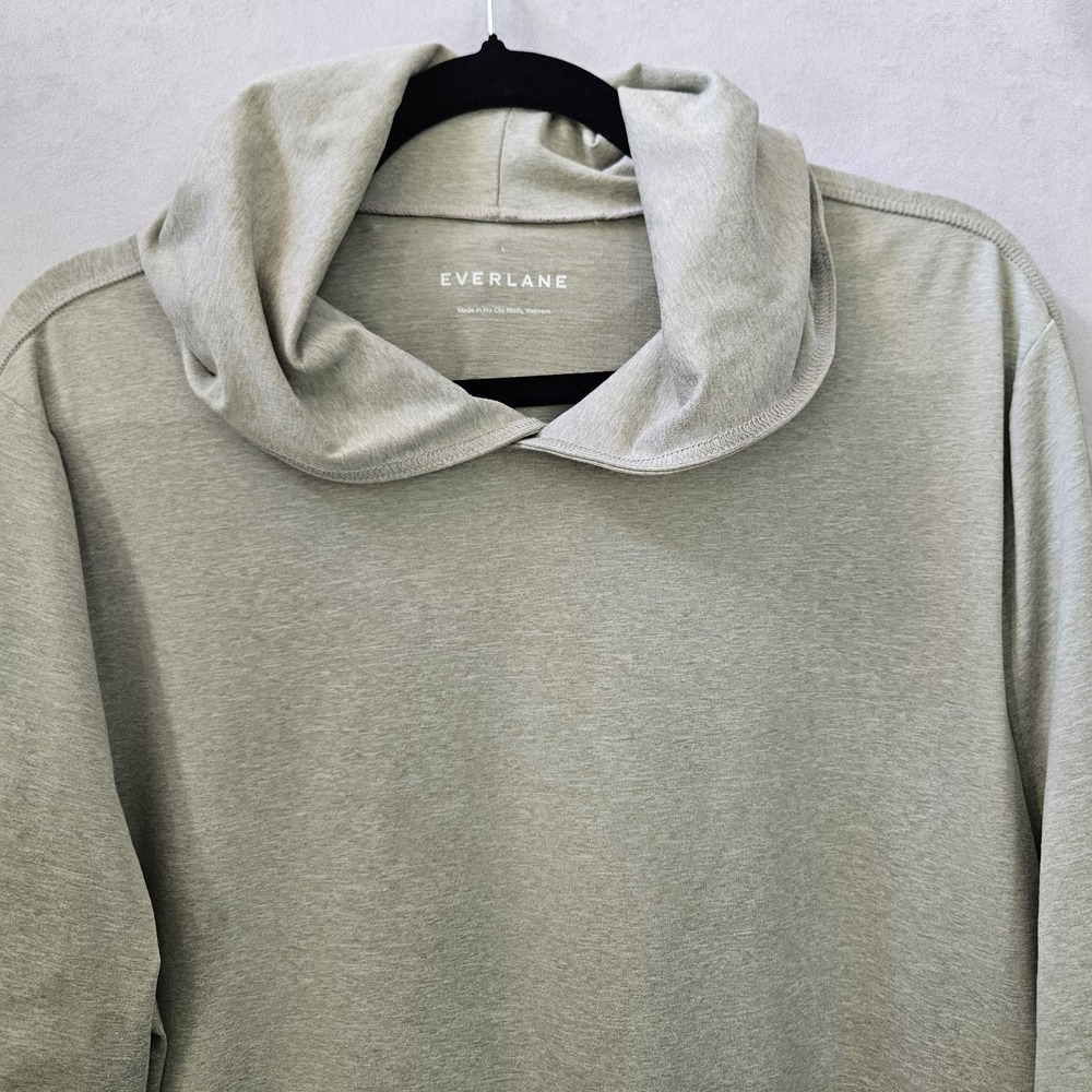 Everlane Sweater Mens L Lt Green Pullover Hoodie Long Sleeve Stretch Zip Pocket‎ - Picture 9 of 13